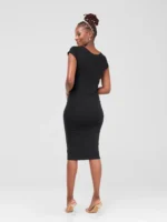 Vivo Basic Cap Sleeved Leila Dress - Black - Image 2