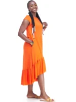 Vivo Lindi High Low Dress - Orange