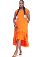 Vivo Lindi High Low Dress - Orange - Image 4