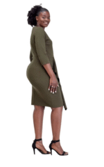 Vivo Tande Front Drape Dress - Hunters - Image 3