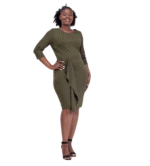 Vivo Tande Front Drape Dress - Hunters