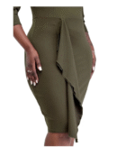 Vivo Tande Front Drape Dress - Hunters - Image 2