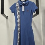 Ashlyn Mandarin Collar Polo Dress - Blue