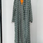 Vivo Sana Long Sleeved Maxi Coverup (Green-White Print) with pants +Belt