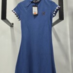 Ashlyn Mandarin Collar Polo Dress - Blue