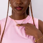 Eyane Dewdrop Dangle Necklace (18K Gold Plated)