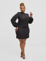 Eyane Little Black Bow Shift Dress