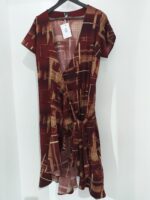 Symphony Midi Wrap Dress in BURGUNDY × 2