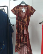 Symphony Midi Wrap Dress in BURGUNDY × 2 - Image 2