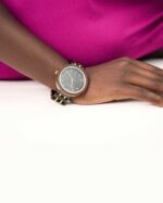 Snezar Ebony Gold Stainless Steel